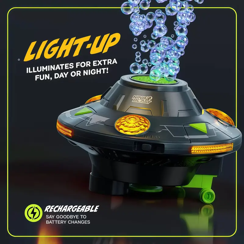 The Moving UFO Bubble Machine Set
