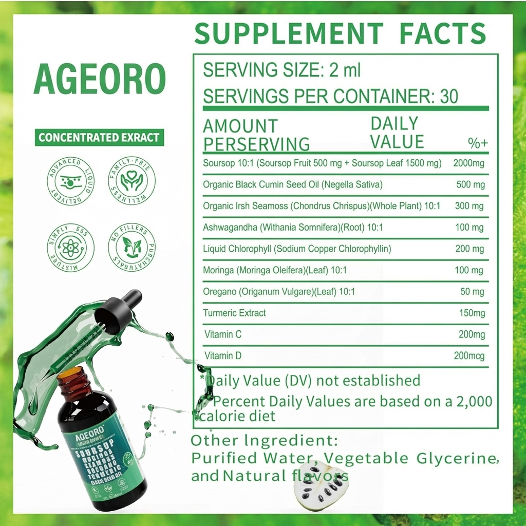 Ageoro Soursop Bitters Advanced Formula – 10-in-1 Herbal Blend