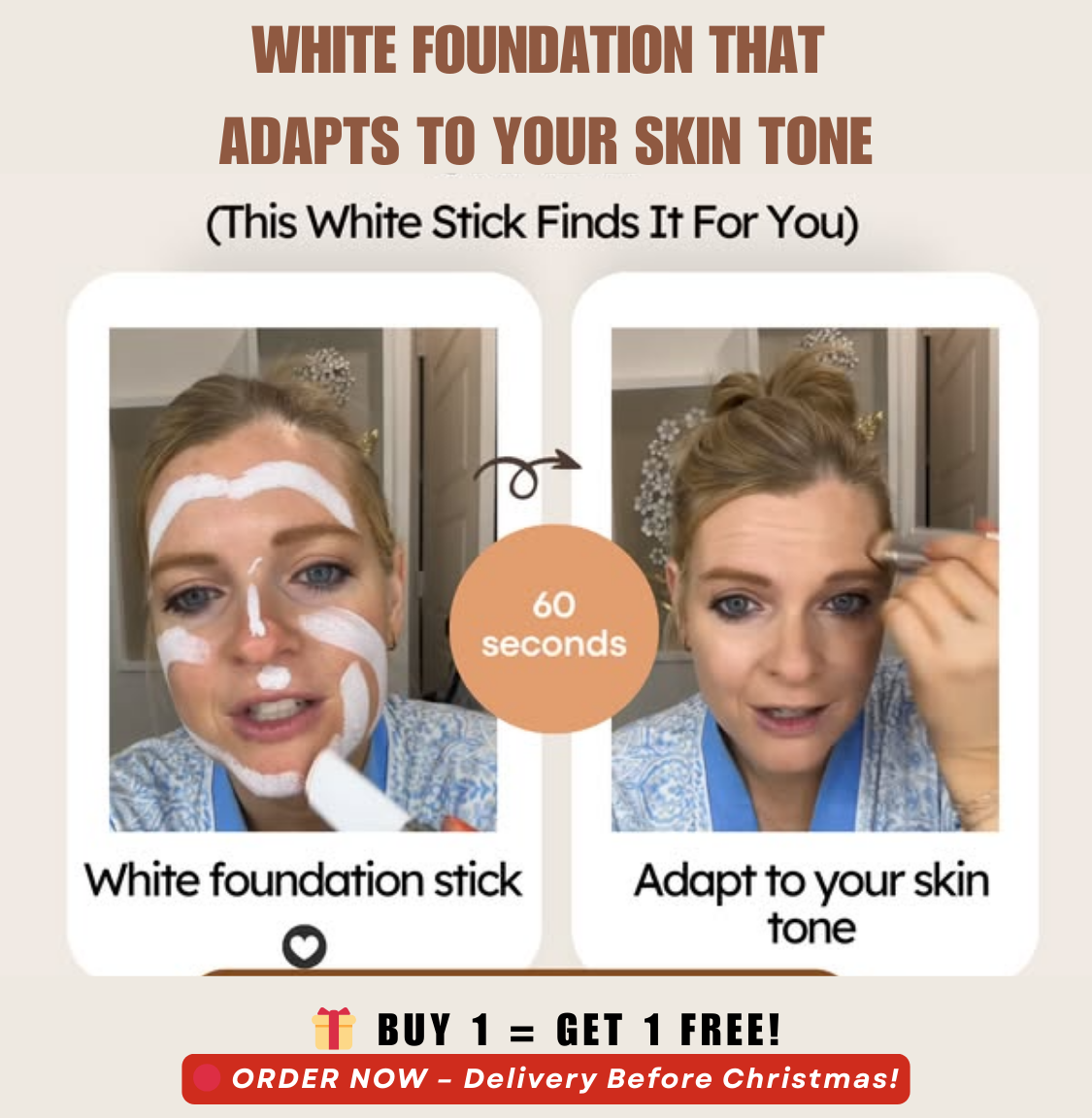 Ageoro 2-in-1 Sunscreen Foundation Stick SPF 50+