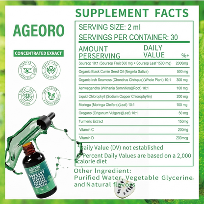 Ageoro Soursop Bitters Advanced Formula – 10-in-1 Herbal Blend