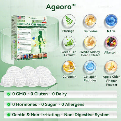 Ageoro® Moringa & Berberine 10-in-1 Advanced Nano Microneedle Patch