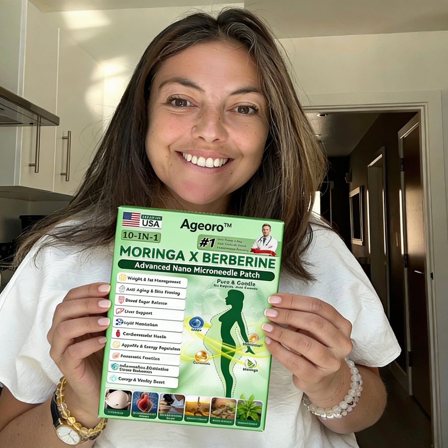 Ageoro® Moringa & Berberine 10-in-1 Advanced Nano Microneedle Patch